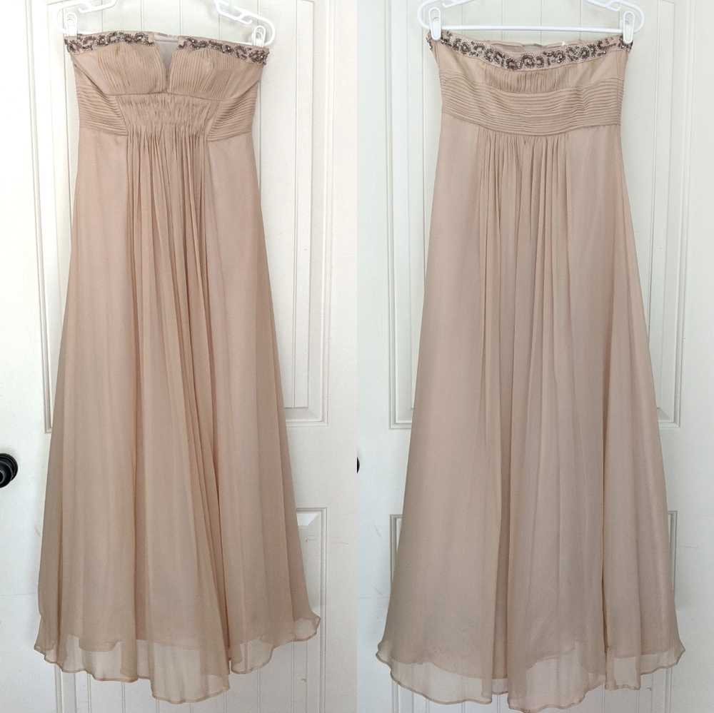 Strapless Champagne Formal Dress
